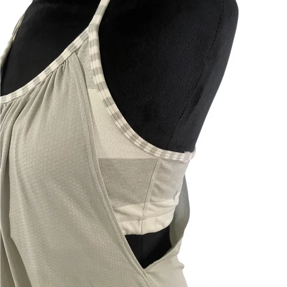 LULU LEMON No limits tank,cream, White & grey airy tan,Size 10 - Picture 2 of 6